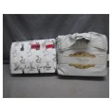 Queen Patterned and White Sheet Set Collection