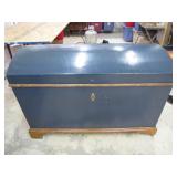 Blue Domed Wooden Storage Chest