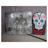 Haunted House and Dia De Los Muertos Decor
