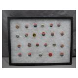 23 Political Pinback Pins With Display Case