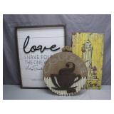 Three Decorative Wall Art Pieces