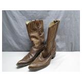 Classic Leather Cowboy Boots With Unknown Size