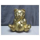 Gold Tone Panda Figurine in Playful Pose