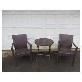 Patio Table And Chairs Set With Wicker Look