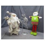 Festive Trio: Santa, Reindeer, and Snowman