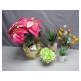 Five Decorative Faux Plants
