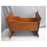 Wooden Doll Cradle With Rocking Base