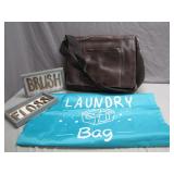 Brown Leather Messenger Bag With Extras