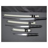 3 Piece Sword Set with Ornamental Details