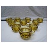Indiana Glass Kings Crown 10 Amber Cups