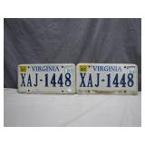 2021 Virginia License Plates Pair