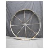 White 8-Spoke Metal Wheel With Rust Detail