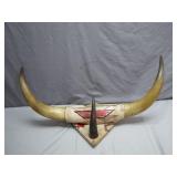 Decorative Mounted Longhorn Horns Display