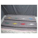 Colorful Woven Textile With Fringed Edges