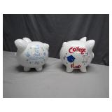 Two Ceramic Piggy Banks