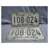 1962 Maine License Plates in Original Pair