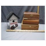 Dale Earnhardt Birdhouse and Cigar Boxes Lot