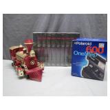 Collectible Train, Tapes, and Polaroid Bundle