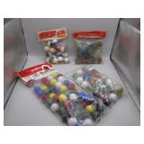4 Bags of Vintage Glass Marbles with Shooters
