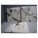 Three Floral Canvas Prints