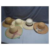 Charming Collection of 5 Straw Hats