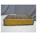Wooden Yellow Coca-Cola Crate with Dividers
