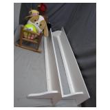 Wooden Shelf With Rocking Cradle and Plush Toys