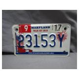 Maryland War of 1812 Motorcycle Plate