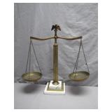 Brass Balance Scale With Marble Base