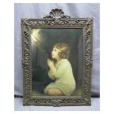 Framed Portrait of Child in Prayer