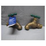 Two 1/2-Inch Brass Hose Bibbs