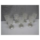 7 Pressed Glass Goblets
