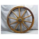 Wooden Wagon Wheel with Metal Hub