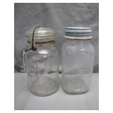 Early 20th Century Glass Mason Jars