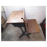 Classic School Desk with Iron Base