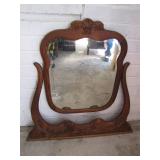 Ornate Wooden Vanity Mirror With Curved Frame