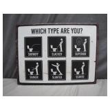 Humorous Metal Bathroom Sign Decor