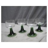 'Glas von Marion' Green Base Goblets