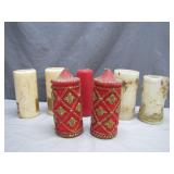 Seven Assorted Decorative Candles