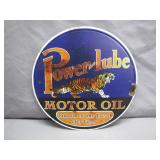Retro Power-Lube Motor Oil Tin Sign