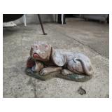 Concrete Dog Garden Statue With Red Ball