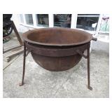 Large Cast Iron Cauldron with Stand