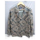 Denim & Co. Jacket, Size XL with Floral Design