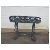 Ornate Cast Iron Plant Stand With Floral Motif