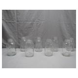 Eight Embossed Mason Jars