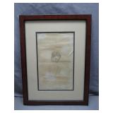 Framed Pencil Sketch With Personalized Note