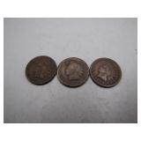 1891-1893 Indian Head Pennies Trio