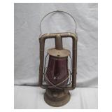 Railroad-Style Lantern With Red Globe