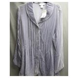 Lavender Button-Down Velvet Top