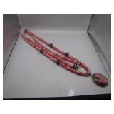 Sterling Silver and Stone Necklace, 925 Marked